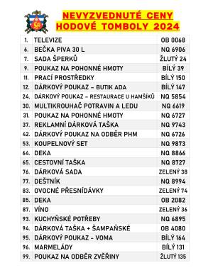 Nevyzvednuté ceny hodové tomboly